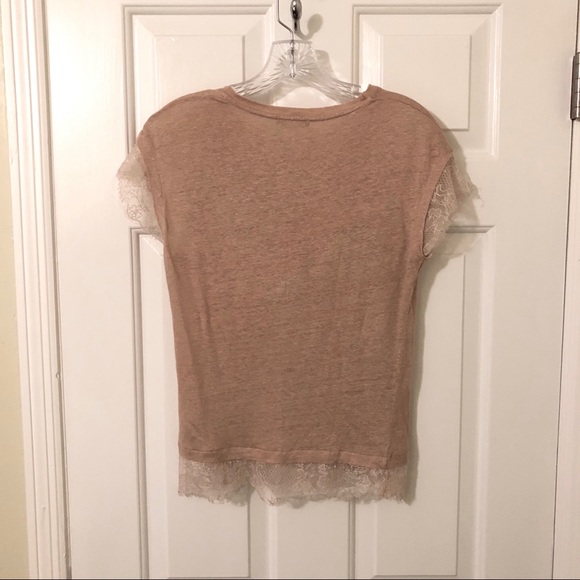 ZARA Blush Lace Trim Top - Picture 5 of 8